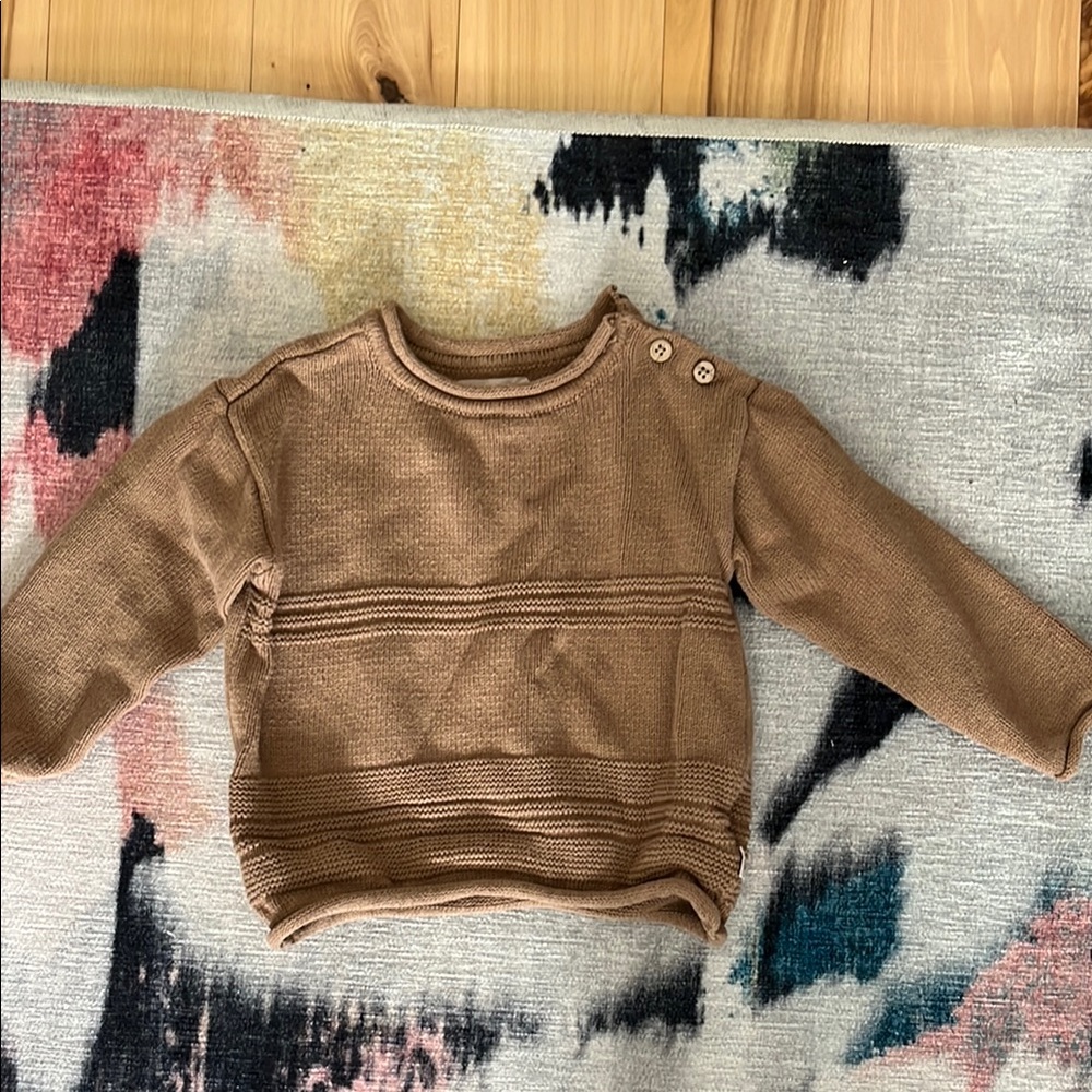 Perfect condition Wheat Kids 🇨🇦 Brown Knit Sweater size 18M